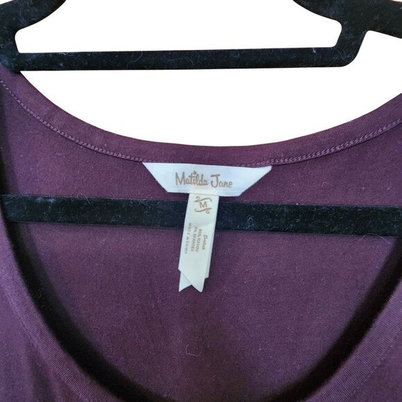 Matilda Jane Purple 3/4 Sleeve Fit & Flare Womens Dress W/ Pockets Size Medium - Picture 3 of 4